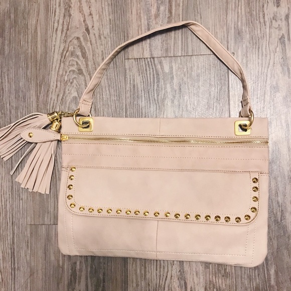 Handbags - Gold Studded Purse with Detachable Shoulder Strap